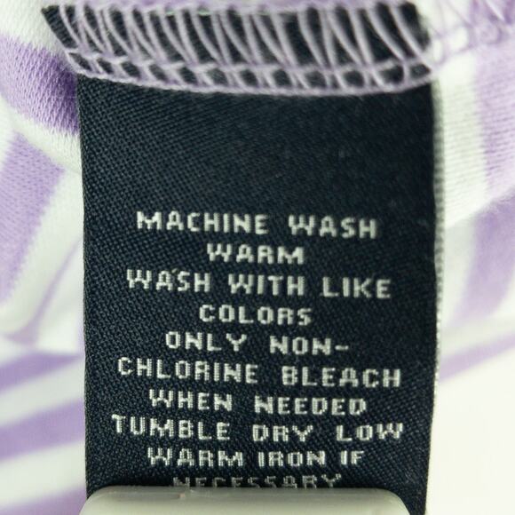 Hart Shaffner Marx Luxury Cotton Polo Men's Large 3-button Purple White Stripes - Picture 6 of 10